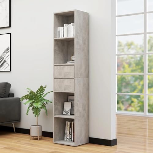 GuyAna Bücherregal Betongrau 36x30x171 cm Holzwerkstoff BüCherregale Bathroom Shelf von GuyAna