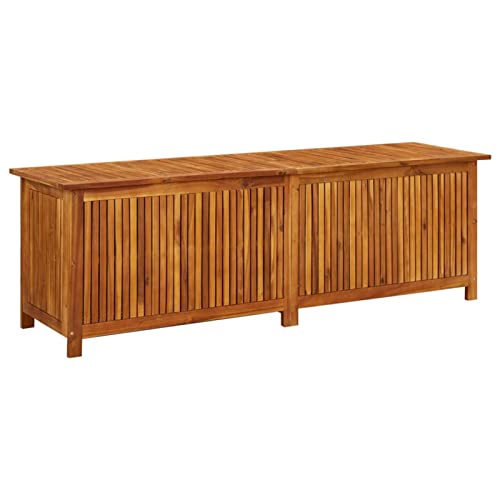 GuyAna Garten-Aufbewahrungsbox 175x50x58 cm Massivholz Akazie Truhenbank Mit Stauraum Outdoor Wooden Storage Box Gartenbunker Outdoor Storage Bench Waterproof von GuyAna