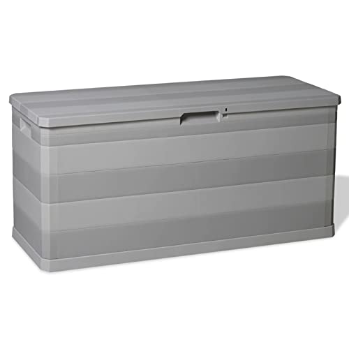 GuyAna Gartenbox Grau 117×45×56 cm Auflagenbox Wasserdicht Kissenbox Outdoor Wasserdicht Box FüR Gartenauflagen Garten Aufbewahrungsbox von GuyAna