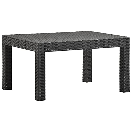 GuyAna Gartentisch Anthrazit 58x58x41 cm PP Rattan Gartentisch Ausziehbar Outdoor Tisch Gartentische Terrassentisch Gartentisch HöHenverstellbar von GuyAna