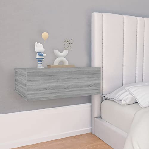 GuyAna Hängende Nachttische 2 STK. Grau Sonoma 40x30x15 cm Nachtkonsole 2er Set von GuyAna