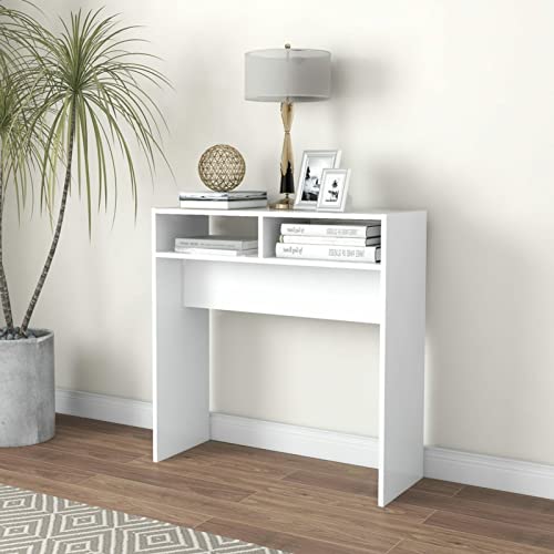 GuyAna Konsolentisch Weiß 78x30x80 cm Holzwerkstoff Sideboard Schmal Flurtisch Mit Schubladen von GuyAna