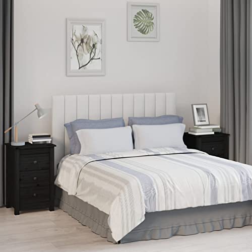 GuyAna Nachttische 2 STK. Schwarz 40x35x61,5 cm Massivholz Kiefer Nachtschrank 2er Set von GuyAna