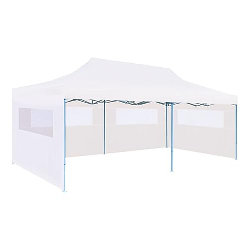 GuyAna Pop-Up Partyzelt mit Seitenwänden Faltbar 3 x 6 m Stahl Weiß Pavillion Partyzelt Faltbar Pavillion Klappbar von GuyAna