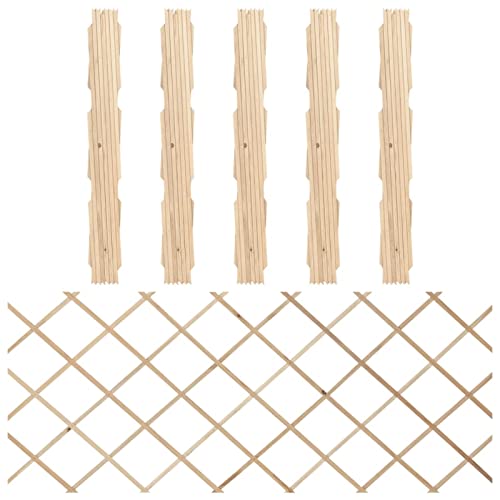 GuyAna Rankzäune 5 STK. Massivholz Tanne 180x80 cm Spaliere Und Rankhilfen Scherengitter Ausziehbar Dekorative ZäUne Erweiterbare Gartengitter von GuyAna