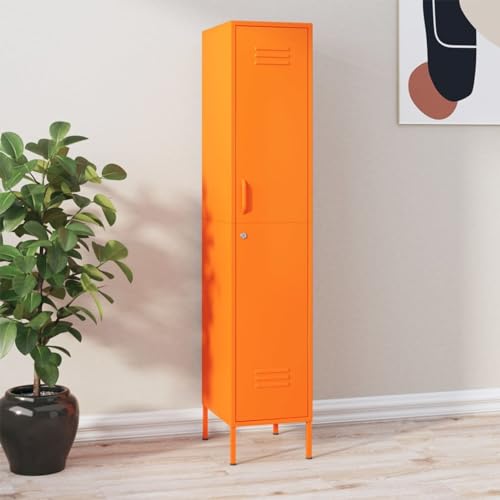 GuyAna Schließfachschrank Orange 35x46x180 cm Stahl Spind Schrank SchließFachschrank AufbewahrungsschräNke Stahlschrank von GuyAna