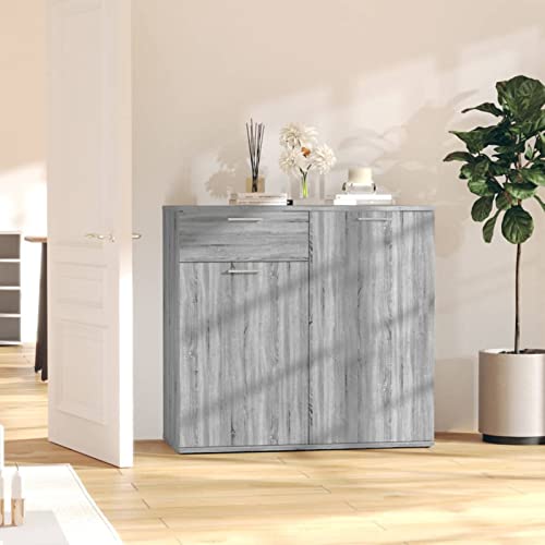 GuyAna Sideboard Grau Sonoma 80x36x75 cm Schlafzimmer Kommode Sideboard Schlafzimmer BüRomöBel Sideboard Moderner Sideboard Holzwerkstoff von GuyAna