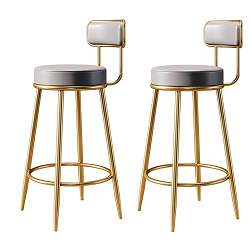 Guyifuny 2er-Set Barhocker aus weichem Samt, Frühstücks- und Esszimmerstuhl, Barstuhl mit Fester Höhe, Metallrahmen und Fußstütze für Inselkneipen, graues Kissen, 65 cm Sitzhöhe Guyifuny 2er-Set Barhocker aus weichem Samt, Frühstücks- und Esszimmerstuhl, Barstuhl mit Fester Höhe, Metallrahmen und Fußstütze für Inselkneipen, graues Kissen, 65 cm Sitzhöhe von Guyifuny
