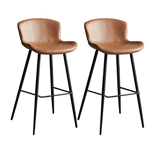 Guyifuny 2er-Set Barhocker mit Polsterung aus PU-Leder, Küchen-Frühstücksbar mit Fußstütze, Frühstücksbar-Werkzeuge für die Kücheninsel-Theke zu Hause, braunes Kissen, 65 cm Sitzhöhe Guyifuny 2er-Set Barhocker mit Polsterung aus PU-Leder, Küchen-Frühstücksbar mit Fußstütze, Frühstücksbar-Werkzeuge für die Kücheninsel-Theke zu Hause, braunes Kissen, 65 cm Sitzhöhe von Guyifuny