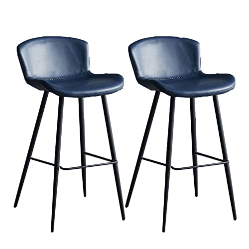 Guyifuny 2er-Set Barhocker mit Polsterung aus PU-Leder für die Küchen-Frühstücksbar mit Fußstütze, Frühstücksbar-Werkzeuge für die Kücheninsel-Theke zu Hause, blaues Kissen, 75 cm Sitzhöhe Guyifuny 2er-Set Barhocker mit Polsterung aus PU-Leder für die Küchen-Frühstücksbar mit Fußstütze, Frühstücksbar-Werkzeuge für die Kücheninsel-Theke zu Hause, blaues Kissen, 75 cm Sitzhöhe von Guyifuny