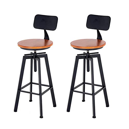 Guyifuny 2er-Set Thekenhocker Industriell mit Rückenlehne Verstellbarer Drehbarer Hoher Barhocker Frühstücksstuhl Metall 67-78 cm Sitzhöhe Thekenhöhe Küche Esszimmer von Guyifuny