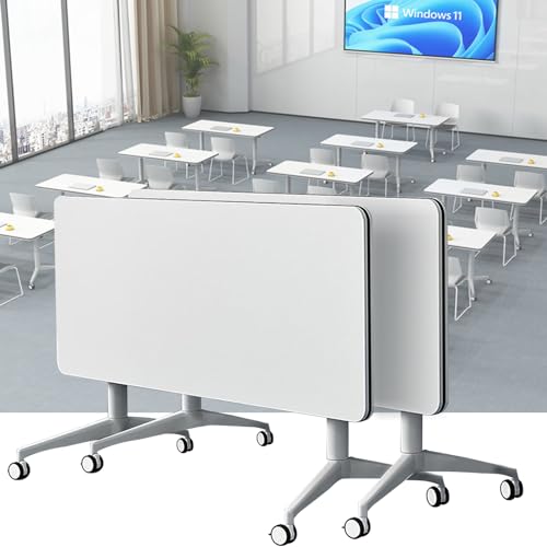 Guyifuny 4-teiliger weißer Konferenztisch, Faltbarer 140-cm-Konferenztisch für Schulungsräume, mobiler Klapptisch, geeignet für Büro, Klassenzimmer, rollende Konferenzen mit Lenkrollen, 2 Stück - 120 Guyifuny 4-teiliger weißer Konferenztisch, Faltbarer 140-cm-Konferenztisch für Schulungsräume, mobiler Klapptisch, geeignet für Büro, Klassenzimmer, rollende Konferenzen mit Lenkrollen, 2 Stück - 120 von Guyifuny