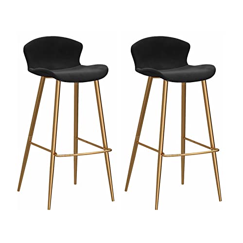 Guyifuny Barhocker, 2er-Set, mit Samtstoff gepolsterter Sitz mit Rückenlehne und stilvoller Goldener Fußstütze, Theken-Frühstücks-/Küchenhocker, schwarzes Kissen, 75 cm Sitzhöhe Guyifuny Barhocker, 2er-Set, mit Samtstoff gepolsterter Sitz mit Rückenlehne und stilvoller Goldener Fußstütze, Theken-Frühstücks-/Küchenhocker, schwarzes Kissen, 75 cm Sitzhöhe von Guyifuny