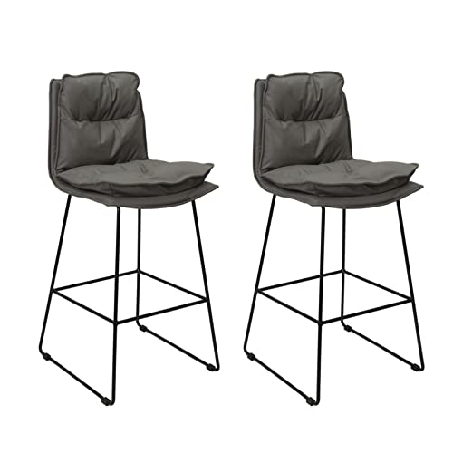 Guyifuny Barhocker 2er-Set, mit Kunstleder gepolsterter Frühstücksstuhl, Barhocker mit Rückenlehne für Theke, Küche, schwarzes Kissen, 75 cm Sitzhöhe Guyifuny Barhocker 2er-Set, mit Kunstleder gepolsterter Frühstücksstuhl, Barhocker mit Rückenlehne für Theke, Küche, schwarzes Kissen, 75 cm Sitzhöhe von Guyifuny