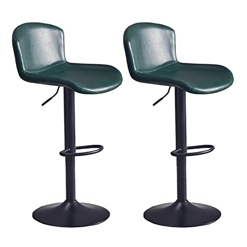Guyifuny Barhocker 2er-Set PU-Leder-Theken-Frühstücksstuhl mit Rückenlehne, Thekenhocker für Kücheninsel, drehbar, höhenverstellbar, grünes Kissen, 2 Stück Guyifuny Barhocker 2er-Set PU-Leder-Theken-Frühstücksstuhl mit Rückenlehne, Thekenhocker für Kücheninsel, drehbar, höhenverstellbar, grünes Kissen, 2 Stück von Guyifuny