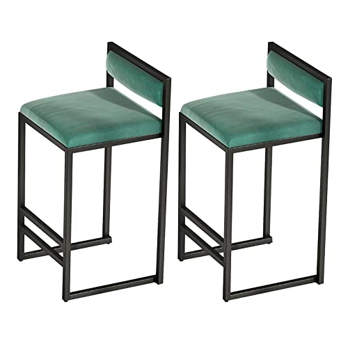 Guyifuny Barhocker-Set, 1/2er-Set, mit Samt gepolsterte Barhocker mit schwarzen Rückenlehnenbeinen, Stuhl in Küchenthekenhöhe für Kücheninsel, Pub, Esszimmer, Café, Grün, 2er-Set, 65 cm Guyifuny Barhocker-Set, 1/2er-Set, mit Samt gepolsterte Barhocker mit schwarzen Rückenlehnenbeinen, Stuhl in Küchenthekenhöhe für Kücheninsel, Pub, Esszimmer, Café, Grün, 2er-Set, 65 cm von Guyifuny
