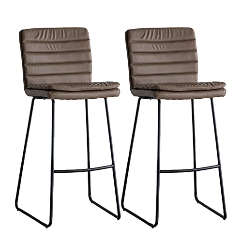 Guyifuny Barhocker-Set, 2 Stück, Kunstleder, doppeltes Komfort-Sitzkissen, Frühstücksbarstuhl, Inselstuhl mit Rückenlehne für Theke, Küche, braunes Kissen, 75 cm Sitzhöhe Guyifuny Barhocker-Set, 2 Stück, Kunstleder, doppeltes Komfort-Sitzkissen, Frühstücksbarstuhl, Inselstuhl mit Rückenlehne für Theke, Küche, braunes Kissen, 75 cm Sitzhöhe von Guyifuny