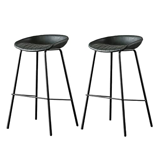 Guyifuny Barhocker-Set mit 2 Stück, moderner Esszimmerstuhl aus Kunstleder mit Metallbeinen für die Kücheninsel zu Hause, grünes Kissen, 75 cm Sitzhöhe Guyifuny Barhocker-Set mit 2 Stück, moderner Esszimmerstuhl aus Kunstleder mit Metallbeinen für die Kücheninsel zu Hause, grünes Kissen, 75 cm Sitzhöhe von Guyifuny