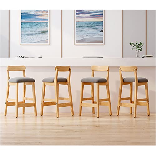 Guyifuny Barhocker-Set mit 4 gepolsterten Frühstückshockern, stilvollen Kücheninselstühlen aus Holz, Fußstütze für Zuhause, #1 von Guyifuny