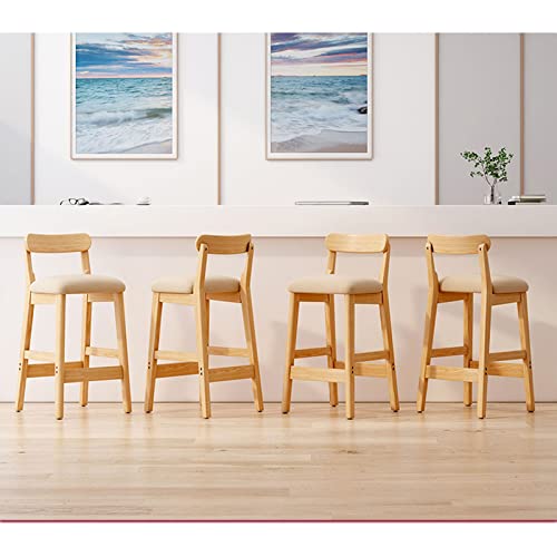 Guyifuny Barhocker-Set mit 4 gepolsterten Frühstückshockern, stilvollen Kücheninselstühlen aus Holz, Fußstütze für Zuhause, #5 von Guyifuny