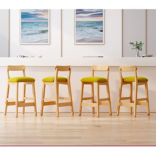 Guyifuny Barhocker-Set mit 4 gepolsterten Frühstückshockern, stilvollen Kücheninselstühlen aus Holz und Fußstütze für zu Hause,#4, von Guyifuny