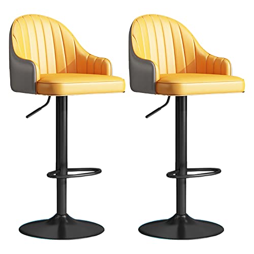 Guyifuny Barhocker Thekenhöhe 2er-Set, Stilvoller runder Inselhocker aus Samt mit Fußstütze, Frühstücksstuhl mit Metallbeinen für die Theke zu Hause,Orange A, Guyifuny Barhocker Thekenhöhe 2er-Set, Stilvoller runder Inselhocker aus Samt mit Fußstütze, Frühstücksstuhl mit Metallbeinen für die Theke zu Hause,Orange A, von Guyifuny