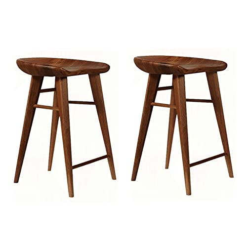 Guyifuny Barhocker aus Holz, 2 Stück, Frühstücks-Kücheninselstuhl mit Fußstütze, hoher Barhocker für Esszimmer, Kaffeehaus, A, 55 cm Sitzhöhe von Guyifuny