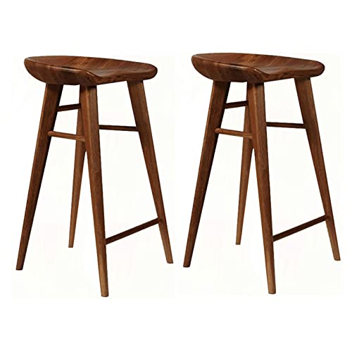 Guyifuny Barhocker aus Holz, 2 Stück, Frühstücks-Kücheninselstuhl mit Fußstütze, hoher Barhocker für Esszimmer, Kaffeehaus, A, 75 cm Sitzhöhe von Guyifuny