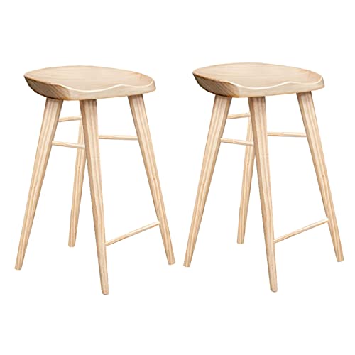 Guyifuny Barhocker aus Holz, 2 Stück, Frühstücks-Kücheninselstuhl mit Fußstütze, hoher Barhocker für Esszimmer, Kaffeehaus, B, 65 cm Sitzhöhe von Guyifuny
