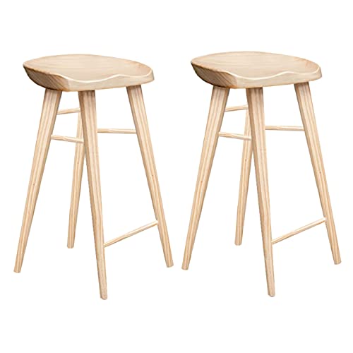 Guyifuny Barhocker aus Holz, 2 Stück, Frühstücks-Kücheninselstuhl mit Fußstütze, hoher Barhocker für Esszimmer, Kaffeehaus, B, 75 cm Sitzhöhe von Guyifuny
