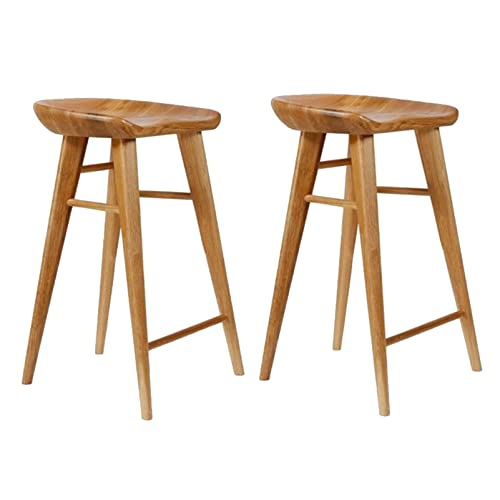 Guyifuny Barhocker aus Holz, 2 Stück, Frühstücks-Kücheninselstuhl mit Fußstütze, hoher Barhocker für Esszimmer, Kaffeehaus, C, 65 cm Sitzhöhe von Guyifuny