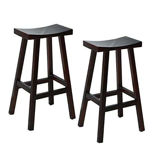 Guyifuny Barhocker aus Holz, für die Küche, 2er-Set, mit Rückenlehne aus Holz, hoher Frühstücksstuhl für Esszimmer, Kaffeehaus, 75 cm Sitzhöhe von Guyifuny