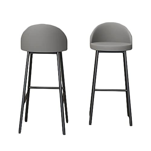 Guyifuny Barhocker aus Kunstleder, 2er-Set, Küchen- und Frühstückshocker, Stuhl mit Rückenlehne, Metallbeinen, PU-gepolsterter hoher Theken-Esszimmerstuhl, graues Kissen, 75 cm Sitzhöhe Guyifuny Barhocker aus Kunstleder, 2er-Set, Küchen- und Frühstückshocker, Stuhl mit Rückenlehne, Metallbeinen, PU-gepolsterter hoher Theken-Esszimmerstuhl, graues Kissen, 75 cm Sitzhöhe von Guyifuny
