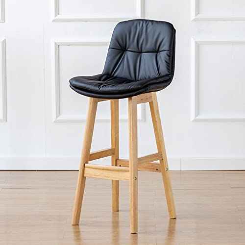 Guyifuny Barhocker aus Massivholz, gepolstert, mit Rückenlehne und Beinen aus Massivholz, für Esszimmer, Kaffeehaus, rustikale Bar, E, 71 cm Sitzhöhe von Guyifuny