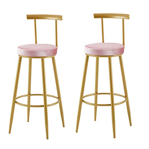 Guyifuny Barhocker aus Samt, Frühstücks- und Esszimmerstuhl, Thekenhocker, 2er-Set, Stühle mit Fester Höhe und Fußstütze für Frühstücksbar, Theke, Küche, EIN rosa Kissen, 65 cm Sitzhöhe Guyifuny Barhocker aus Samt, Frühstücks- und Esszimmerstuhl, Thekenhocker, 2er-Set, Stühle mit Fester Höhe und Fußstütze für Frühstücksbar, Theke, Küche, EIN rosa Kissen, 65 cm Sitzhöhe von Guyifuny