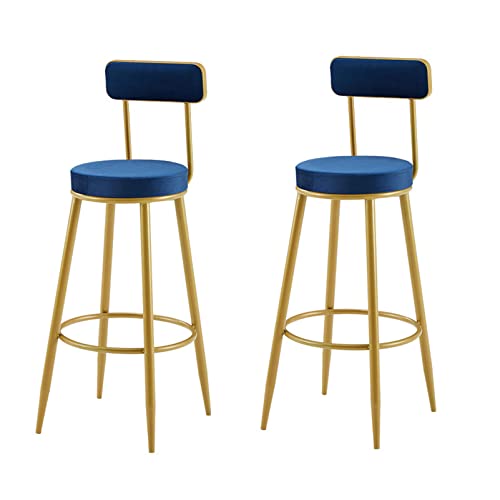 Guyifuny Barhocker aus Samt, Frühstücks- und Esszimmerstuhl, Thekenhocker, 2er-Set, Stuhl mit Fester Höhe und Fußstütze für Frühstücksbar, Theke, Küche, B blaues Kissen, 65 cm Sitzhöhe Guyifuny Barhocker aus Samt, Frühstücks- und Esszimmerstuhl, Thekenhocker, 2er-Set, Stuhl mit Fester Höhe und Fußstütze für Frühstücksbar, Theke, Küche, B blaues Kissen, 65 cm Sitzhöhe von Guyifuny