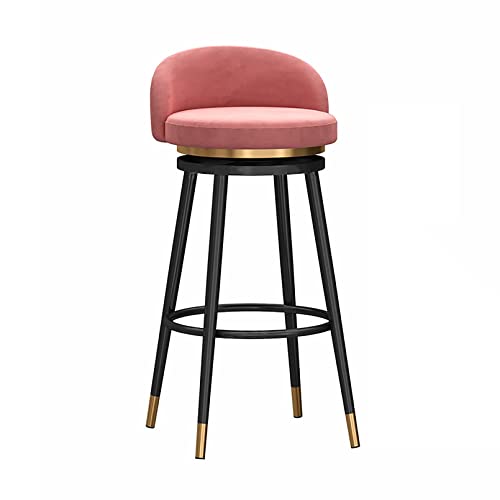 Guyifuny Barhocker in Thekenhöhe, 2er-Set, stilvolles, modernes Design, Samt, 360° drehbar, mit Fußstütze, Frühstücksstuhl mit Metallbeinen, rosa Kissen, 1 Stück Guyifuny Barhocker in Thekenhöhe, 2er-Set, stilvolles, modernes Design, Samt, 360° drehbar, mit Fußstütze, Frühstücksstuhl mit Metallbeinen, rosa Kissen, 1 Stück von Guyifuny