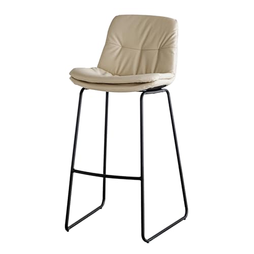 Guyifuny Barhocker in Thekenhöhe, Küchen-Esszimmerstuhl mit Rückenlehne, moderner gepolsterter Hocker mit Metallbeinen für Kücheninsel-Esszimmerbar, Beige, 75 cm Guyifuny Barhocker in Thekenhöhe, Küchen-Esszimmerstuhl mit Rückenlehne, moderner gepolsterter Hocker mit Metallbeinen für Kücheninsel-Esszimmerbar, Beige, 75 cm von Guyifuny