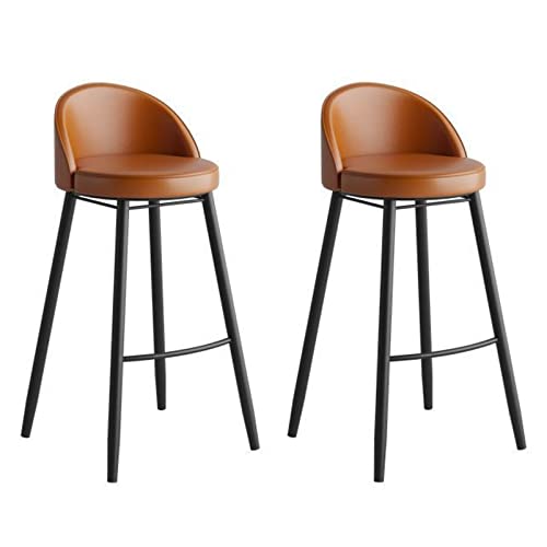 Guyifuny Barhocker in Thekenhöhe mit Rückenlehne, Kunstledersitz, 2er-Set, moderner Barhocker, Esszimmerstuhl für die Küche, Insel, Pub, Braun, 65 cm Sitzhöhe Guyifuny Barhocker in Thekenhöhe mit Rückenlehne, Kunstledersitz, 2er-Set, moderner Barhocker, Esszimmerstuhl für die Küche, Insel, Pub, Braun, 65 cm Sitzhöhe von Guyifuny