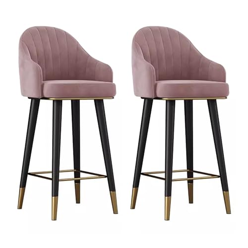 Guyifuny Barhocker in Thekenhöhe mit Rückenlehne und Fußstütze, 360° drehbarer, mit Samt gepolsterter Sitz, für Esszimmer, Hausbar, Kücheninsel, 2er-Set, Pink, 75 cm Guyifuny Barhocker in Thekenhöhe mit Rückenlehne und Fußstütze, 360° drehbarer, mit Samt gepolsterter Sitz, für Esszimmer, Hausbar, Kücheninsel, 2er-Set, Pink, 75 cm von Guyifuny