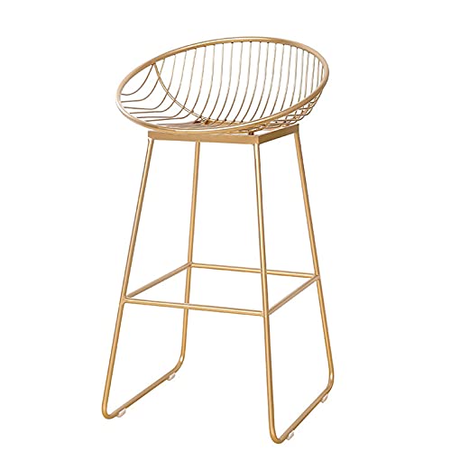 Guyifuny Barhocker mit weich gepolstertem PU-Thekenhocker mit Rückenlehne, goldenen Metallbeinen, maximale Tragkraft 200 kg, Hochstuhl für das Esszimmer zu Hause, Pub, Gold von Guyifuny