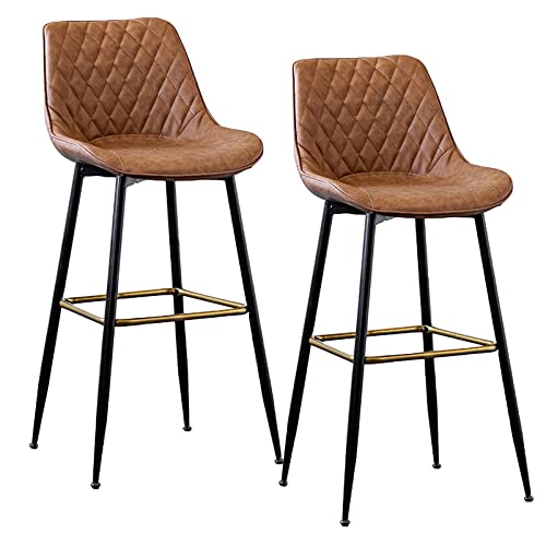 Guyifuny Barhocker ohne Armlehnen, modernes Esszimmerstuhl-Set aus Kunstleder im Industriestil, 1/2er-Set, hoher Hocker mit Rückenlehne für die Küchentheke, Zuhause und Restaurants im Innenbereich, 2 Guyifuny Barhocker ohne Armlehnen, modernes Esszimmerstuhl-Set aus Kunstleder im Industriestil, 1/2er-Set, hoher Hocker mit Rückenlehne für die Küchentheke, Zuhause und Restaurants im Innenbereich, 2 von Guyifuny