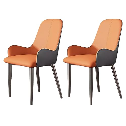 Guyifuny Beistellstuhl aus Kunstleder, 2er-Set, mit Rückenlehne und Armlehne, Restaurant-Küchenstühle mit mittlerer Rückenlehne für Wohnzimmer/Rezeption/Restaurant,Orange Guyifuny Beistellstuhl aus Kunstleder, 2er-Set, mit Rückenlehne und Armlehne, Restaurant-Küchenstühle mit mittlerer Rückenlehne für Wohnzimmer/Rezeption/Restaurant,Orange von Guyifuny
