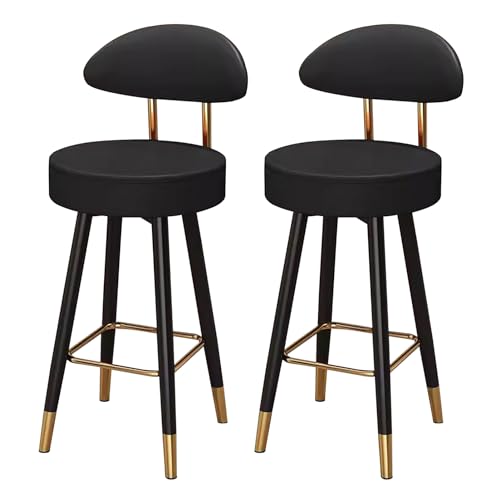 Guyifuny Drehbare Barhocker, 2er-Set, Kunstleder-Inselstühle mit Rückenlehne und Metallbeinen, Kunstleder-Thekenstuhl für Zuhause, Kneipe, Küche, Esszimmer, Wohnzimmer, Schwarz, 75 cm Guyifuny Drehbare Barhocker, 2er-Set, Kunstleder-Inselstühle mit Rückenlehne und Metallbeinen, Kunstleder-Thekenstuhl für Zuhause, Kneipe, Küche, Esszimmer, Wohnzimmer, Schwarz, 75 cm von Guyifuny