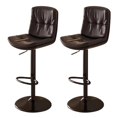 Guyifuny Drehbare Barhocker, 2er-Set, höhenverstellbare Thekenhocker mit Verstellbarer Rückenlehne, Kücheninselstuhl aus PU-Leder für Pubs und Esszimmer, Schwarz von Guyifuny