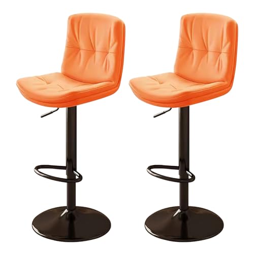 Guyifuny Drehbare Barhocker, 2er-Set, höhenverstellbare Thekenhocker mit Verstellbarer Rückenlehne, PU-Leder, Kücheninselstuhl für Pubs und Esszimmer, Orange Guyifuny Drehbare Barhocker, 2er-Set, höhenverstellbare Thekenhocker mit Verstellbarer Rückenlehne, PU-Leder, Kücheninselstuhl für Pubs und Esszimmer, Orange von Guyifuny