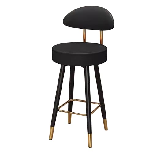 Guyifuny Drehbare Barhocker aus Kunstleder mit Fußstütze an der Rückenlehne, weich gepolsterte Stühle für Kücheninsel, Esszimmer, Zuhause, Bistro, Schwarz, 75 cm Guyifuny Drehbare Barhocker aus Kunstleder mit Fußstütze an der Rückenlehne, weich gepolsterte Stühle für Kücheninsel, Esszimmer, Zuhause, Bistro, Schwarz, 75 cm von Guyifuny