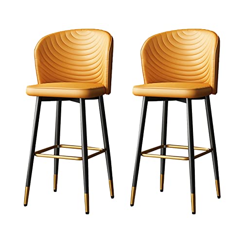 Guyifuny Drehbarer Barhocker, 2er-Set, Kücheninselstuhl, gepolsterter Sitz mit Rückenlehne, hoher Hocker aus Kunstleder, Orange Guyifuny Drehbarer Barhocker, 2er-Set, Kücheninselstuhl, gepolsterter Sitz mit Rückenlehne, hoher Hocker aus Kunstleder, Orange von Guyifuny