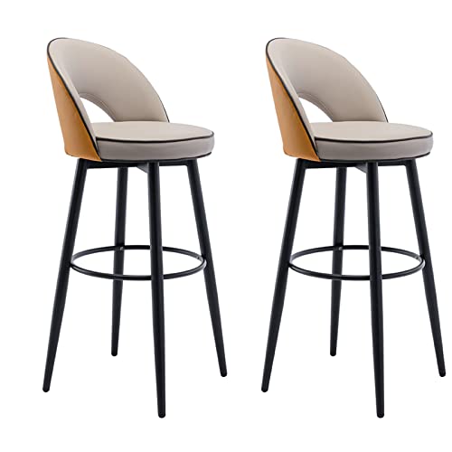 Guyifuny Drehbarer Barhocker, 2er-Set, hochwertiger gepolsterter Thekenhocker aus PU-Leder mit Rückenlehne für Pub, Home Bar, Esszimmer, A, 80 cm Sitzhöhe Guyifuny Drehbarer Barhocker, 2er-Set, hochwertiger gepolsterter Thekenhocker aus PU-Leder mit Rückenlehne für Pub, Home Bar, Esszimmer, A, 80 cm Sitzhöhe von Guyifuny