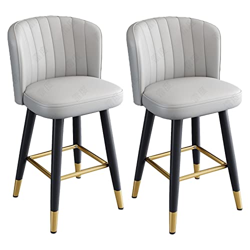 Guyifuny Drehbarer Küchenhocker, 2er-Set, hochwertiger, mit PU-Leder gepolsterter Inselhocker mit getufteter Rückenlehne für Pub, Home Bar, Esszimmer, graues Kissen, 65 cm Sitzhöhe Guyifuny Drehbarer Küchenhocker, 2er-Set, hochwertiger, mit PU-Leder gepolsterter Inselhocker mit getufteter Rückenlehne für Pub, Home Bar, Esszimmer, graues Kissen, 65 cm Sitzhöhe von Guyifuny